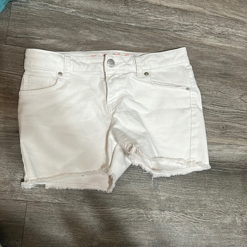 White denim shorts